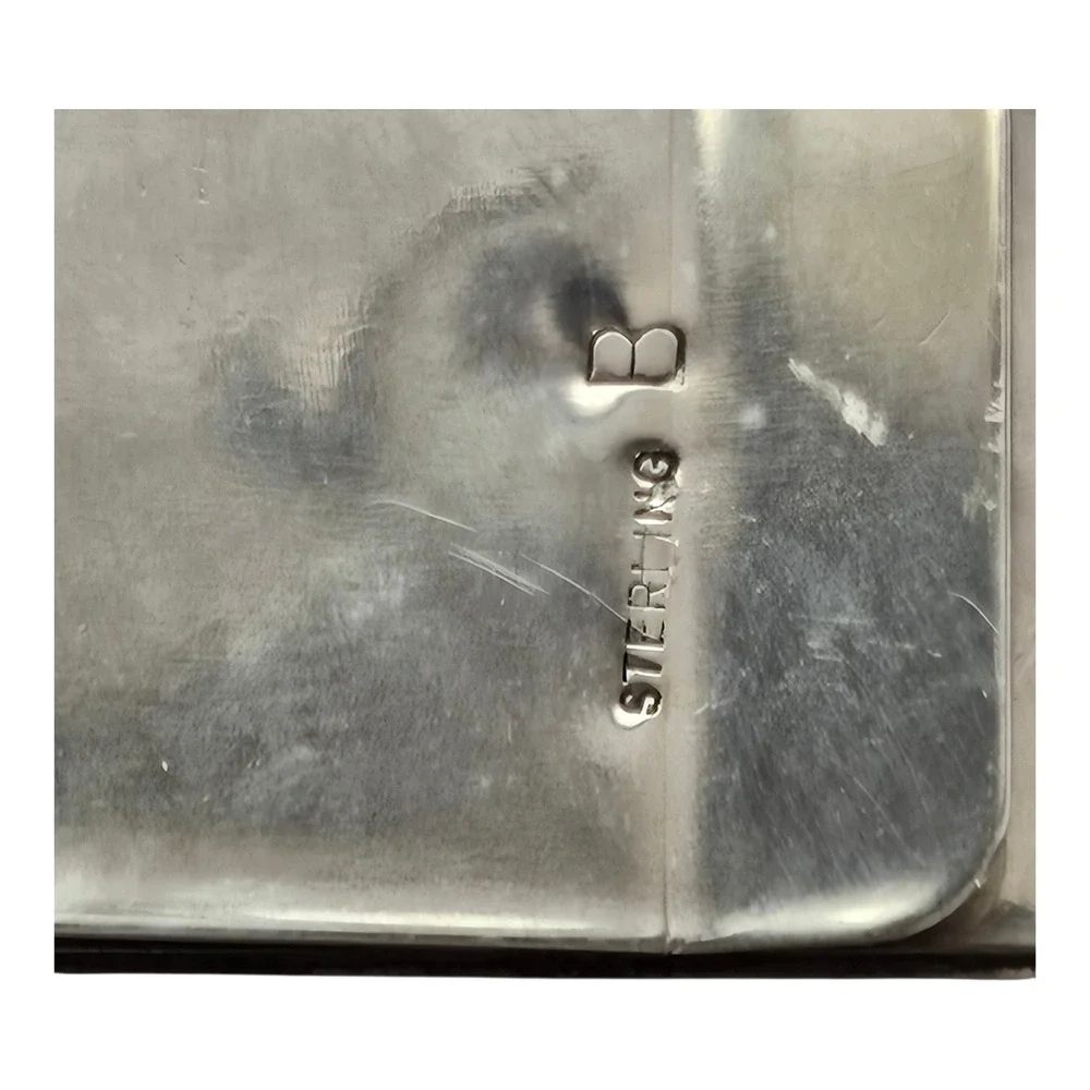Native American Sterling Silver Bear Claw Overlay Money Clip Hallmark B 24.9g